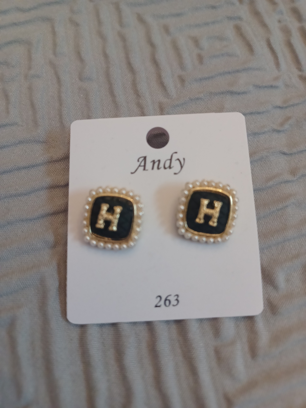 Black & Gold Stud Earrings